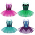 Girls Glitter Shiny Mermaid Cosplay Costume Child Halloween Princess Role-playing Fancy Costumes Kids Stage Dance Tulle Dress Up